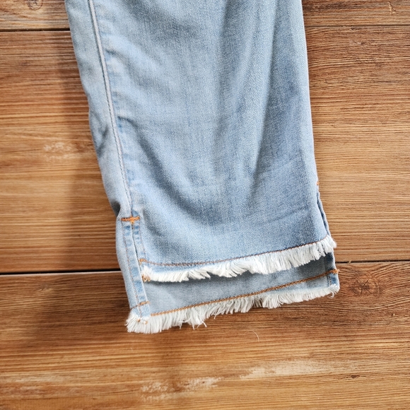 Eileen Fisher Jeans 8 Blue Raw Step Hem Ankle Organic Cotton Stretch - Picture 4 of 11